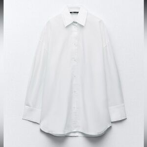 Zara Oversized White Poplin